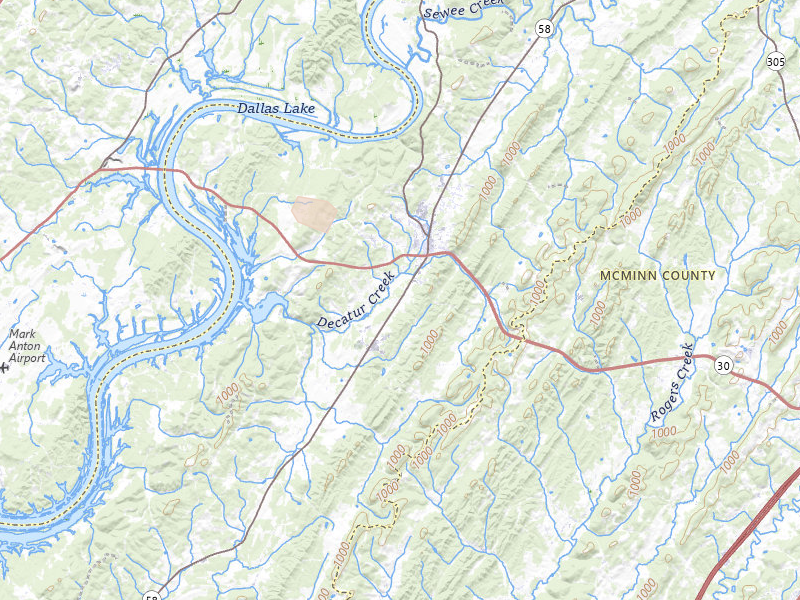 Radar-estimated hail-size map of the storm over Decatur, TN on Aug 11, 2026