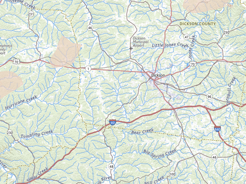 Radar-estimated hail-size map of the storm over Dickson, TN on Jul 11, 2026
