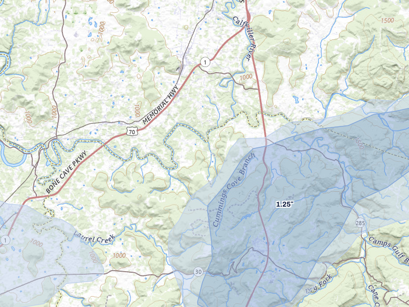 NEXRAD radar-signature map of the hail storm over Doyle, TN on Jul 5, 2026