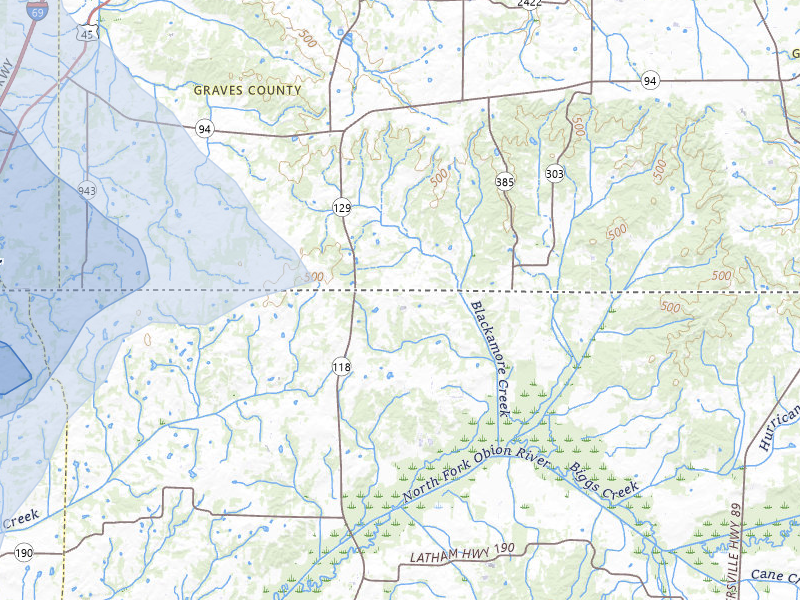 NEXRAD radar-signature map of the hail storm over Dukedom, TN on Jul 9, 2026