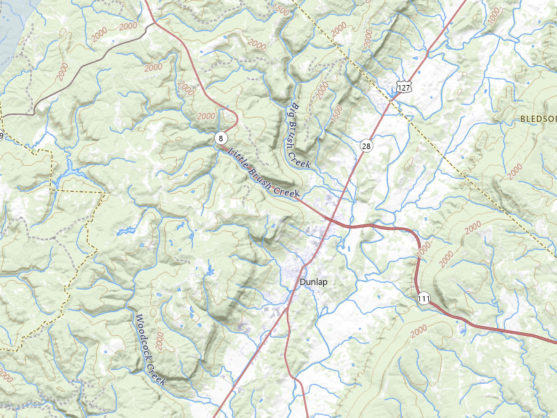 NEXRAD radar-signature map of the hail storm over Dunlap, TN on Jul 3, 2026