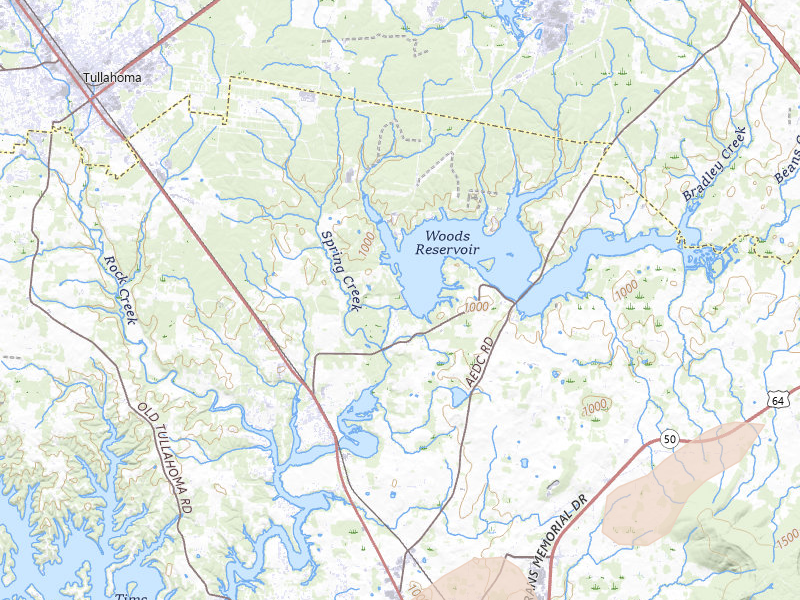 Radar-estimated hail-size map of the storm over Estill Springs, TN on Jul 3, 2026