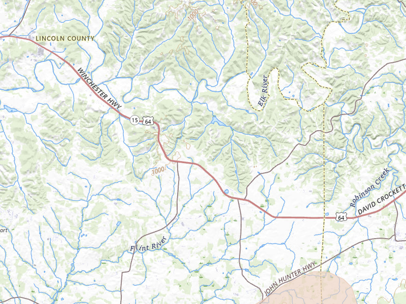 Radar-estimated hail-size map of the storm over Flintville, TN on Jun 22, 2026