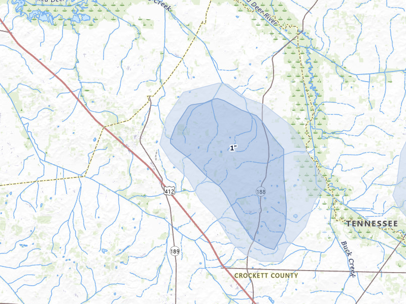 NEXRAD radar-signature map of the hail storm over Friendship, TN on Jul 3, 2026