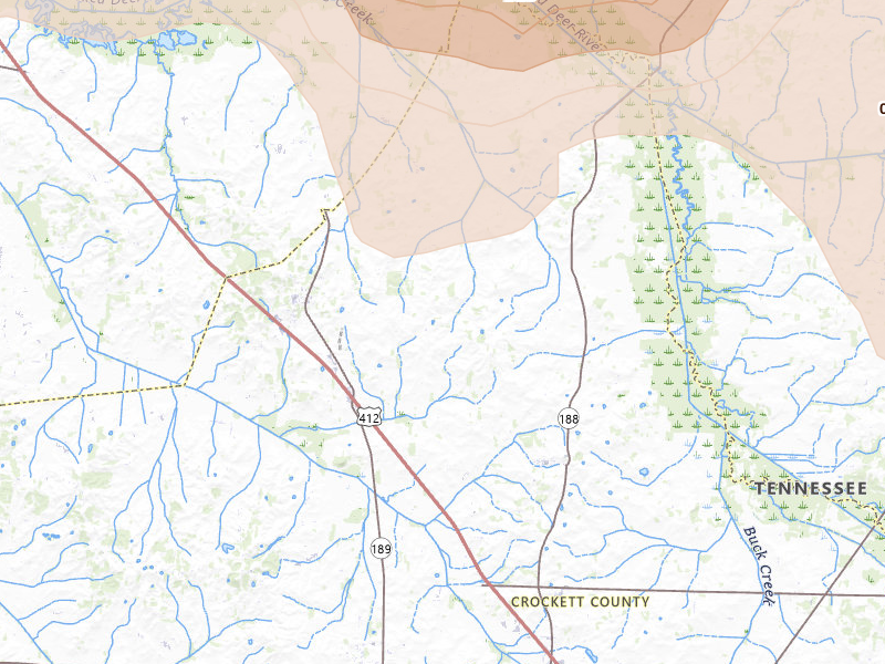 Radar-estimated hail-size map of the storm over Friendship, TN on Jul 11, 2026