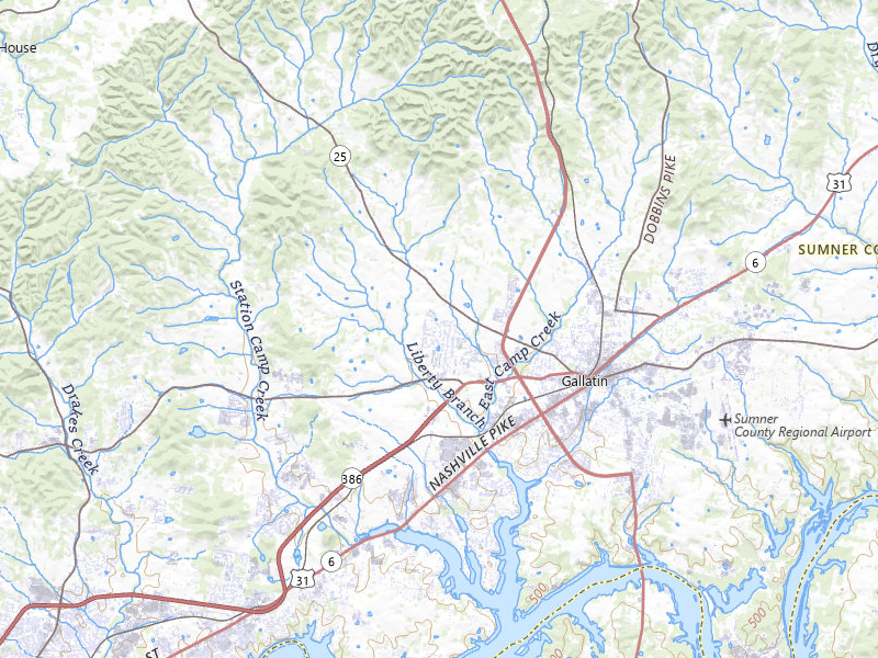 Radar-estimated hail-size map of the storm over Gallatin, TN on Jul 21, 2026