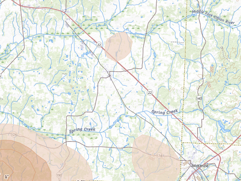 Radar-estimated hail-size map of the storm over Gleason, TN