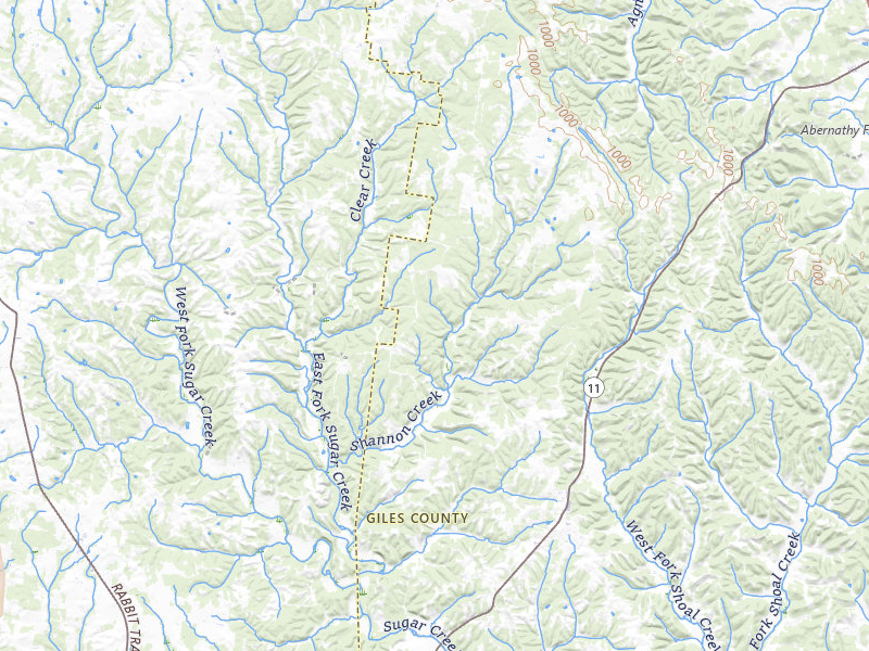 Radar-estimated hail-size map of the storm over Goodspring, TN on Mar 15, 2026