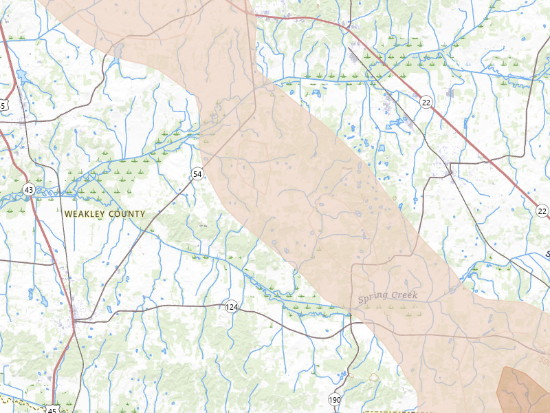 Radar-estimated hail-size map of the storm over Greenfield, TN on May 31, 2026