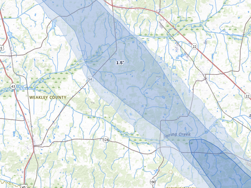 NEXRAD radar-signature map of the hail storm over Greenfield, TN on May 31, 2026