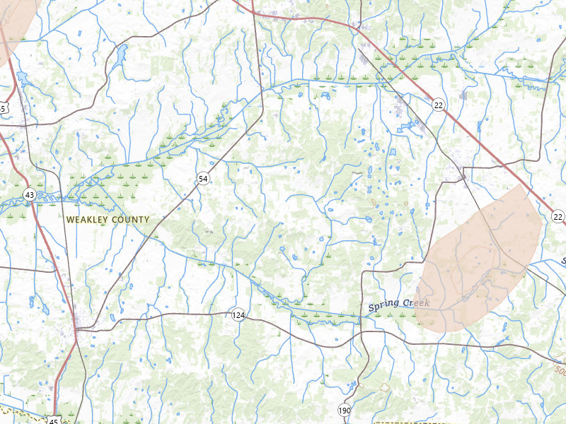 Radar-estimated hail-size map of the storm over Greenfield, TN on Jul 4, 2026