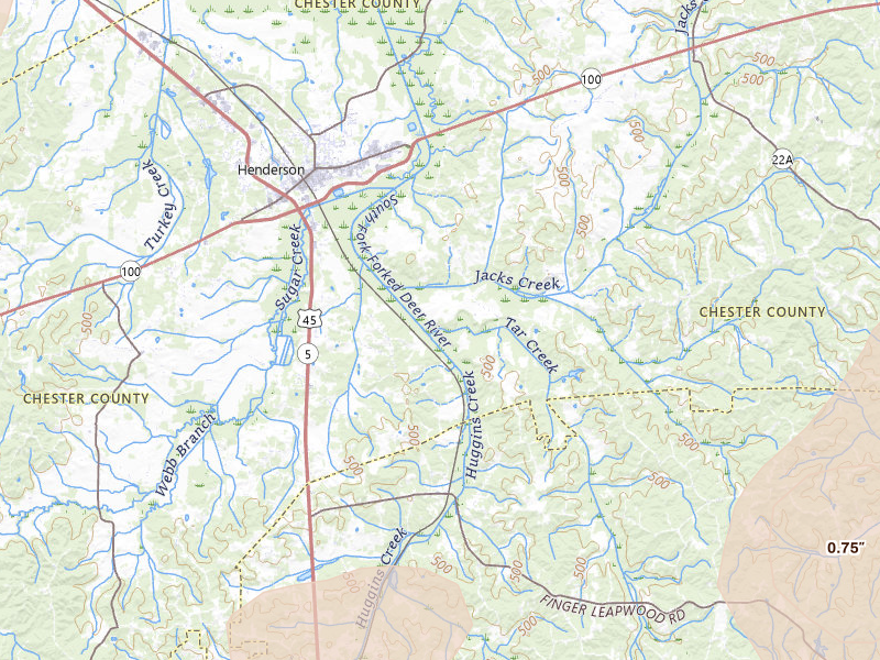 Radar-estimated hail-size map of the storm over Henderson, TN on Jul 3, 2026