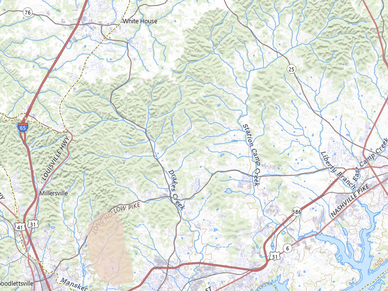 Radar-estimated hail-size map of the storm over Hendersonville, TN on Jul 21, 2026