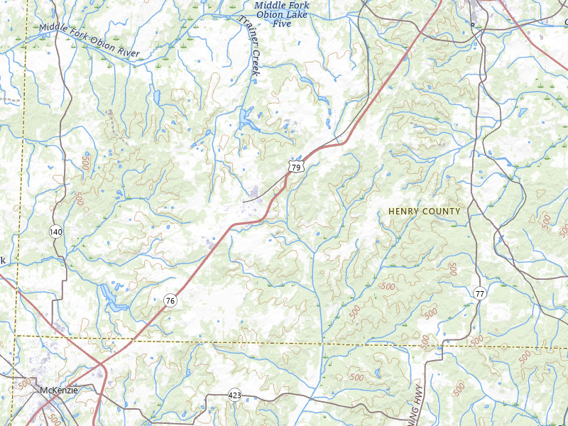 Radar-estimated hail-size map of the storm over Henry, TN on Jul 2, 2026