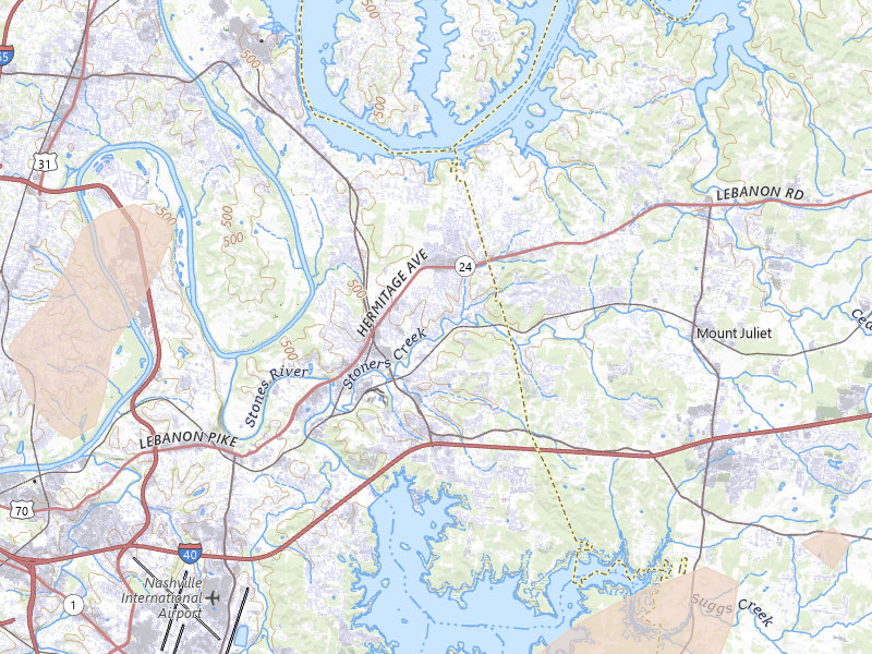 Radar-estimated hail-size map of the storm over Hermitage, TN on Jul 3, 2026