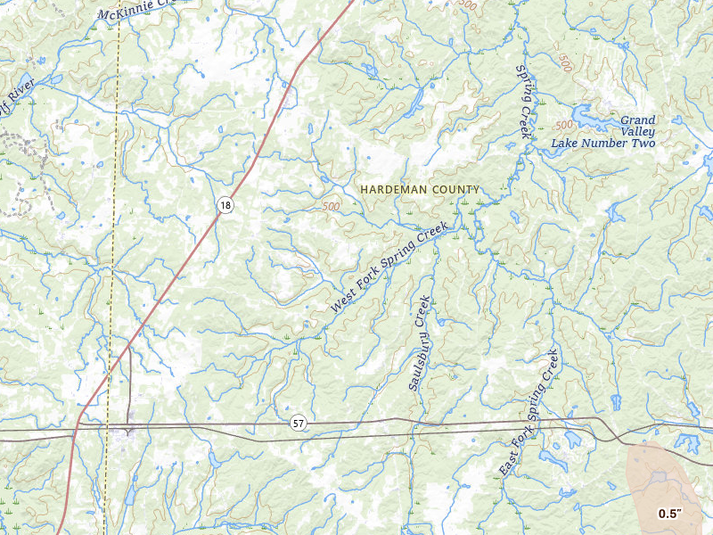 Radar-estimated hail-size map of the storm over Hickory Valley, TN on Jul 1, 2026