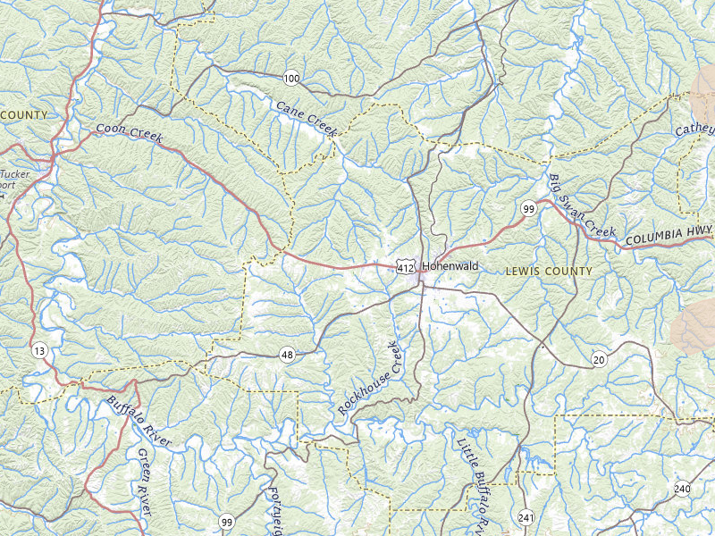 Radar-estimated hail-size map of the storm over Hohenwald, TN on Jul 5, 2026