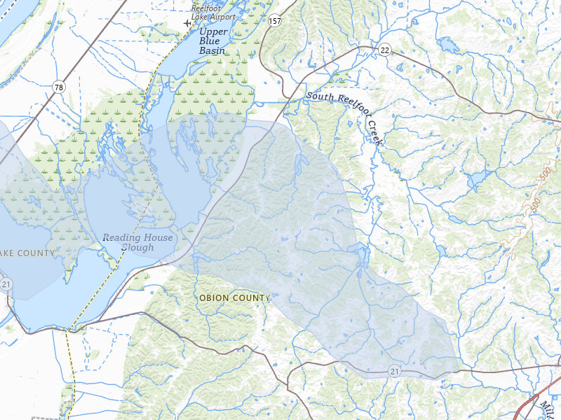 NEXRAD radar-signature map of the hail storm over Hornbeak, TN on Jul 9, 2026