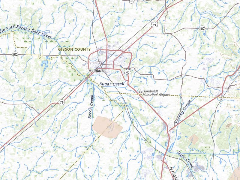 Radar-estimated hail-size map of the storm over Humboldt, TN on Apr 16, 2026