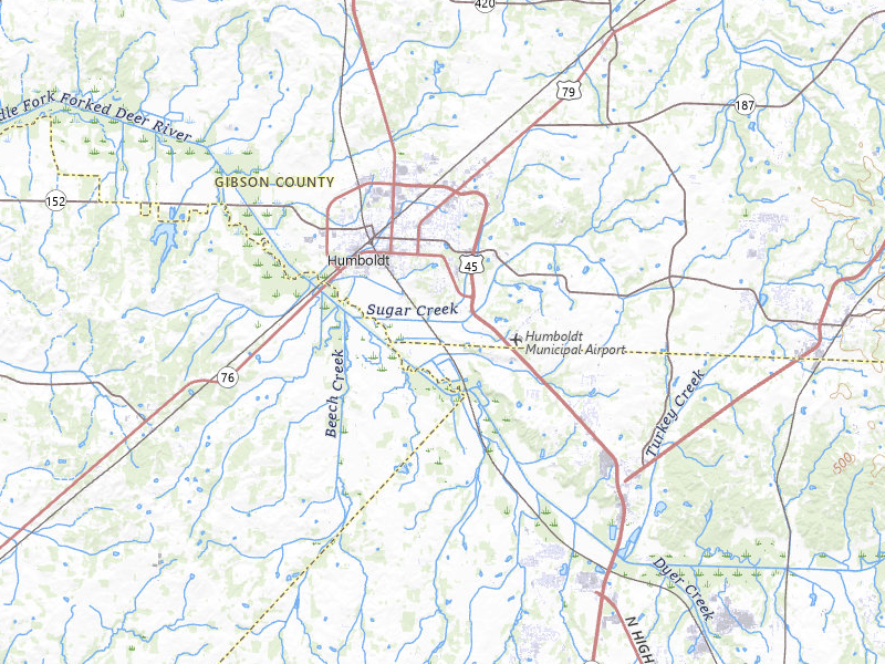 NEXRAD radar-signature map of the hail storm over Humboldt, TN on Jul 11, 2026