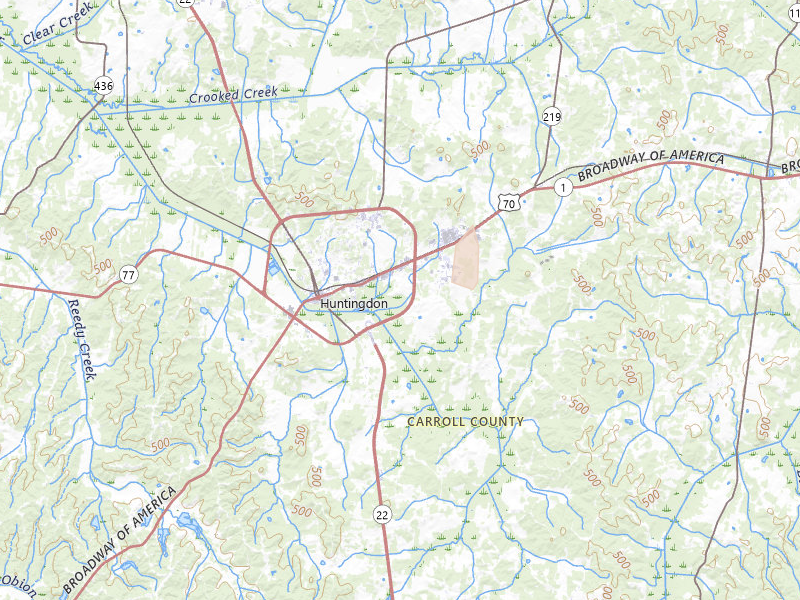 Radar-estimated hail-size map of the storm over Huntingdon, TN on Aug 8, 2026