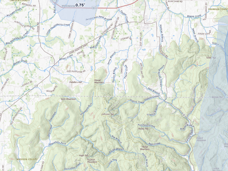 NEXRAD radar-signature map of the hail storm over Huntland, TN on Sep 5, 2026