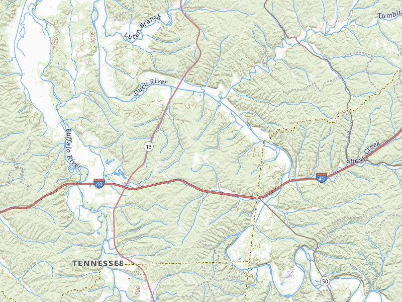 Radar-estimated hail-size map of the storm over Hurricane Mills, TN on Jul 2, 2026