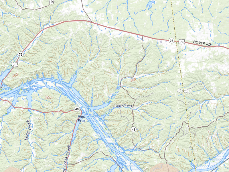 Radar-estimated hail-size map of the storm over Indian Mound, TN on Jul 5, 2026