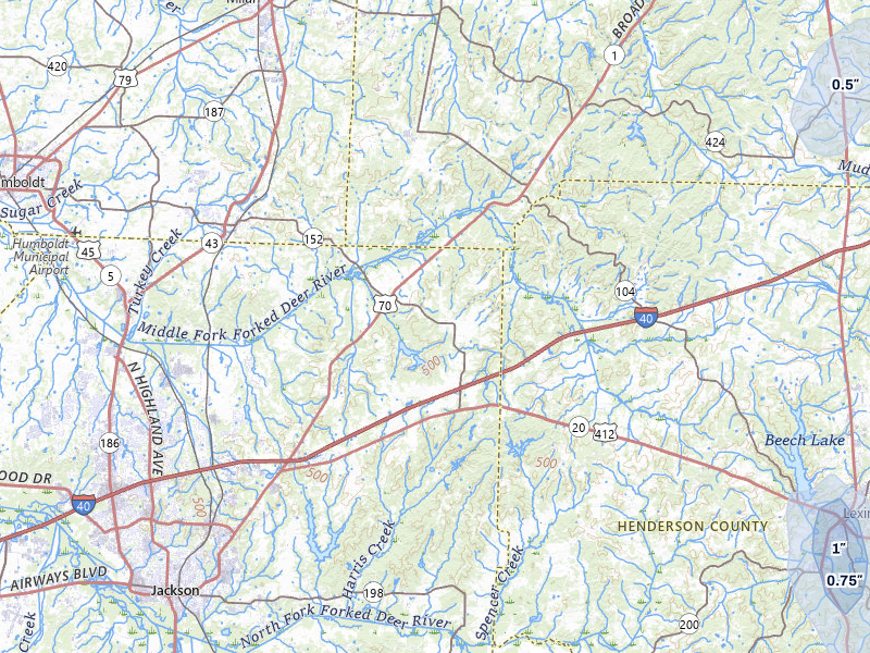 NEXRAD radar-signature map of the hail over Jackson, TN