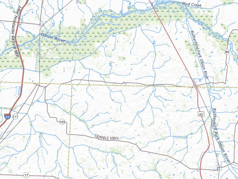 Radar-estimated hail-size map of the storm over Kenton, TN on Jul 9, 2026