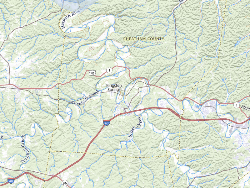 NEXRAD radar-signature map of the hail over Kingston Springs, TN