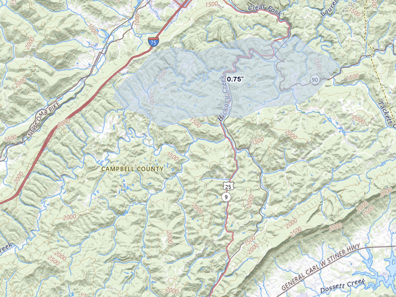 NEXRAD radar-signature map of the hail storm over La Follette, TN on Apr 1, 2026