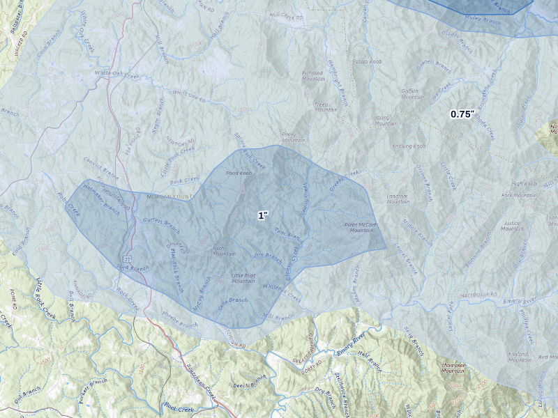 NEXRAD radar-signature map of the hail storm over Lancing, TN on Aug 17, 2026