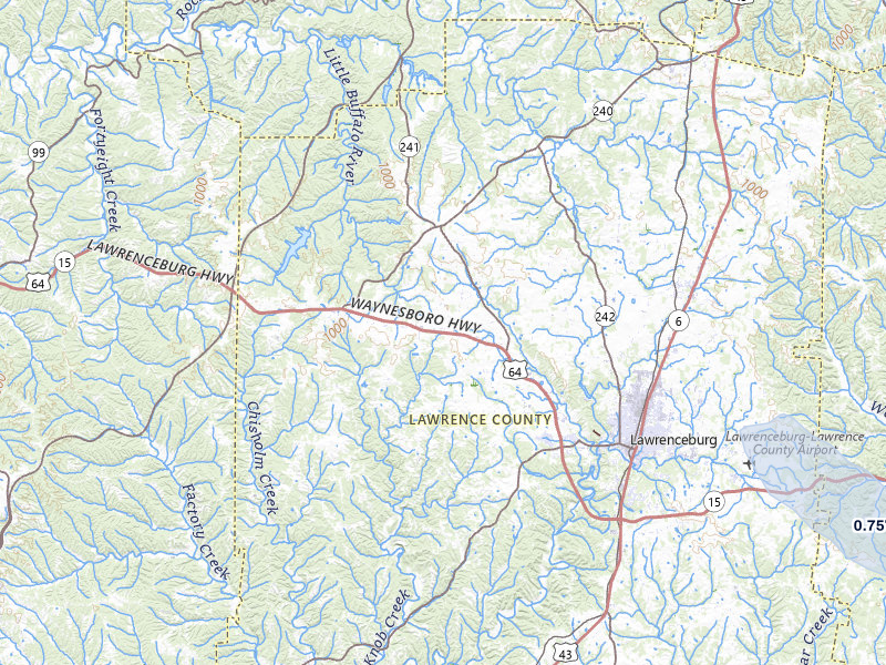 NEXRAD radar-signature map of the hail storm over Lawrenceburg, TN on May 5, 2026