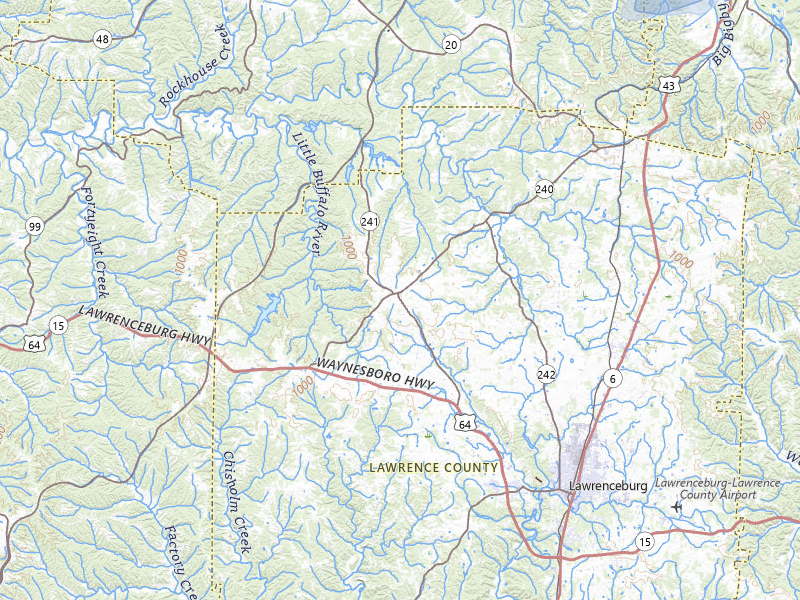 NEXRAD radar-signature map of the hail storm over Lawrenceburg, TN on Aug 7, 2026