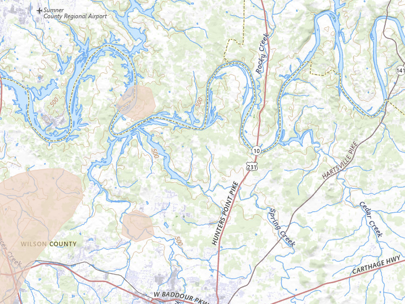 Radar-estimated hail-size map of the storm over Lebanon, TN on Aug 7, 2026