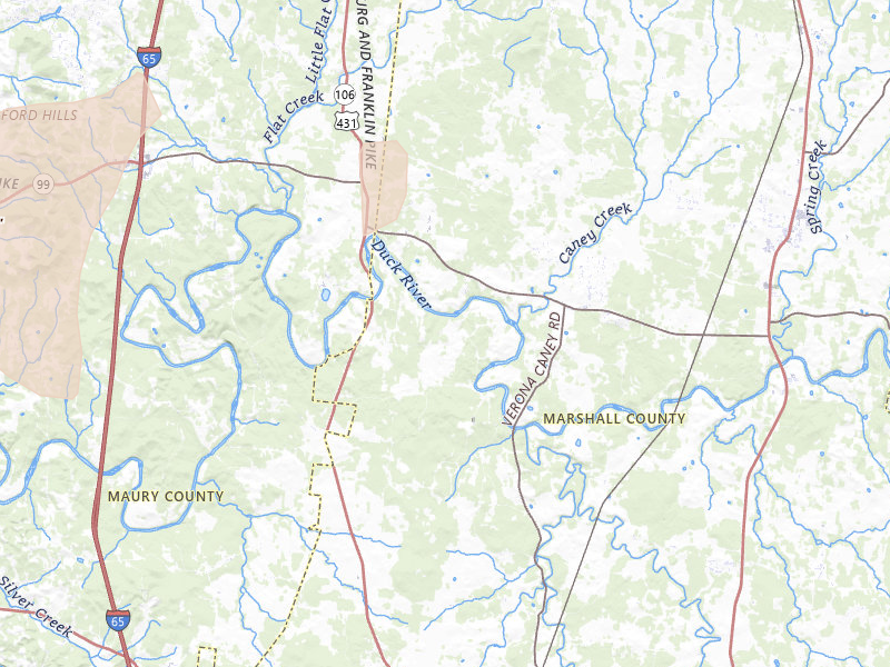 Radar-estimated hail-size map of the storm over Lewisburg, TN on Mar 15, 2026