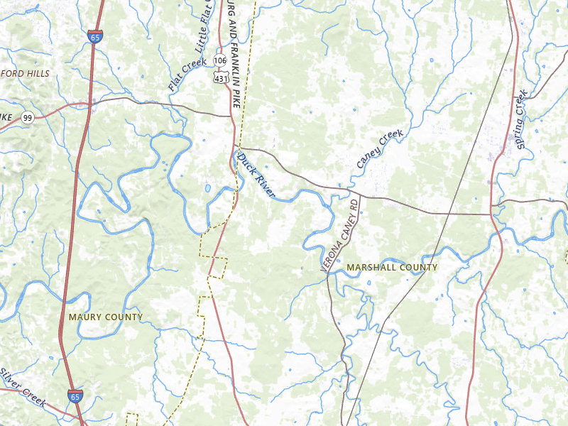 Radar-estimated hail-size map of the storm over Lewisburg, TN on Jun 1, 2026