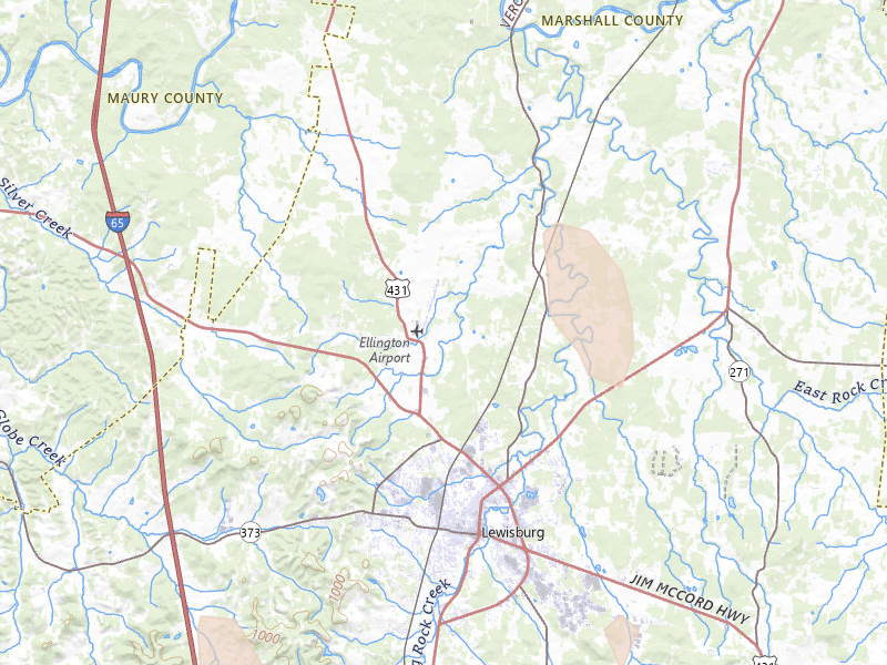 Radar-estimated hail-size map of the storm over Lewisburg, TN