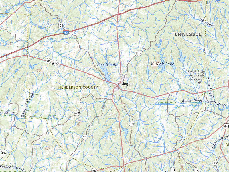 Radar-estimated hail-size map of the storm over Lexington, TN on Jun 12, 2026