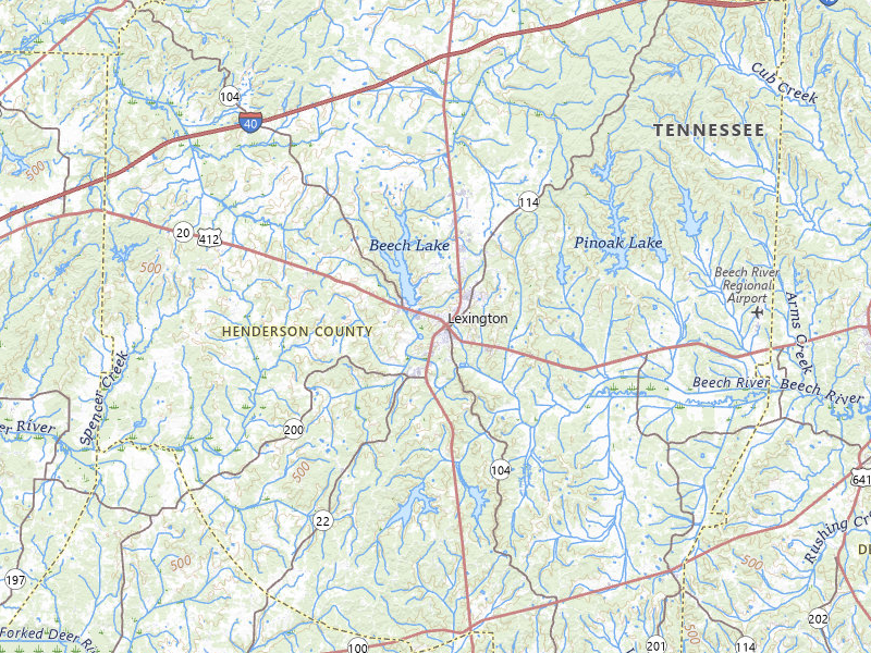 Radar-estimated hail-size map of the storm over Lexington, TN on Jul 21, 2026