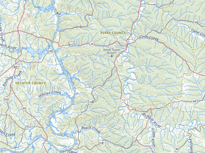 Radar-estimated hail-size map of the storm over Linden, TN on Jul 3, 2026