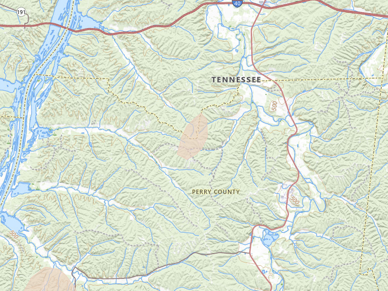 Radar-estimated hail-size map of the storm over Lobelville, TN on Jul 5, 2026