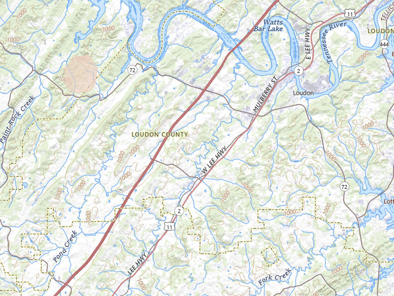 Radar-estimated hail-size map of the storm over Loudon, TN on Jul 3, 2026