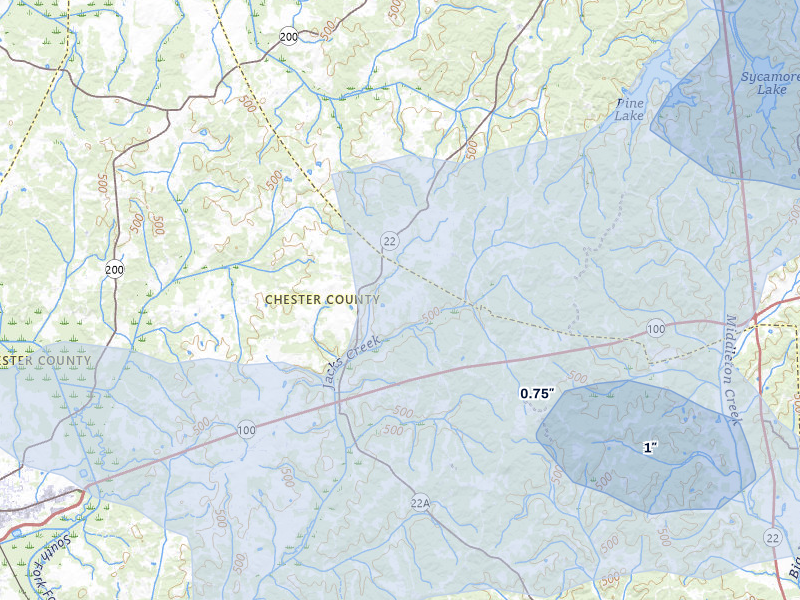 NEXRAD radar-signature map of the hail storm over Luray, TN on Apr 27, 2026