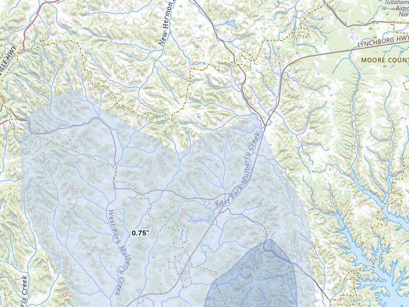 NEXRAD radar-signature map of the hail storm over Lynchburg, TN on May 31, 2026