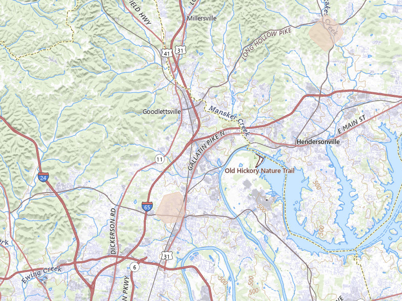 Radar-estimated hail-size map of the storm over Madison, TN on Apr 27, 2026