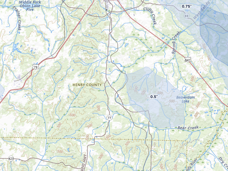 NEXRAD radar-signature map of the hail storm over Mansfield, TN on Jun 9, 2026