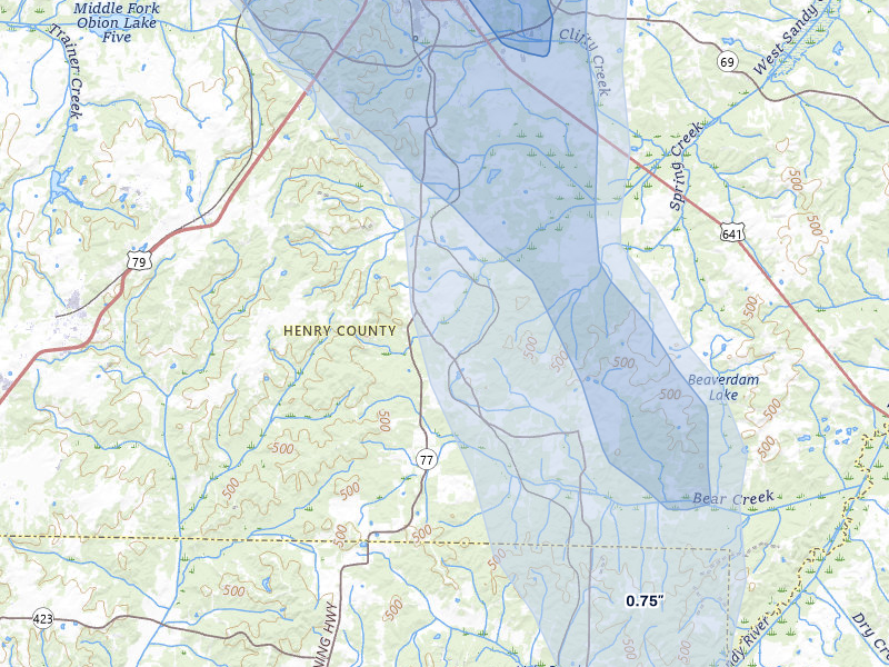 NEXRAD radar-signature map of the hail storm over Mansfield, TN on Jul 3, 2026