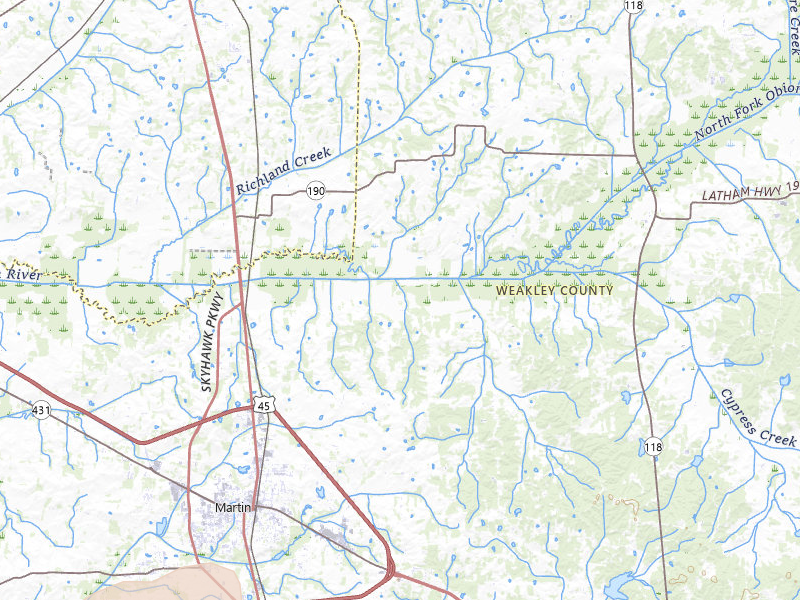 Radar-estimated hail-size map of the storm over Martin, TN on Jun 9, 2026